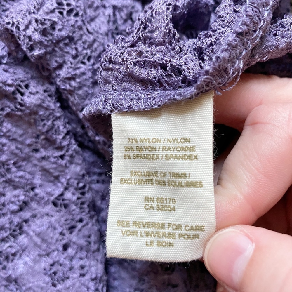 Free People Purple Lace Baby Doll Top, Size XS - Picture 8 of 10